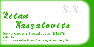 milan maszalovits business card